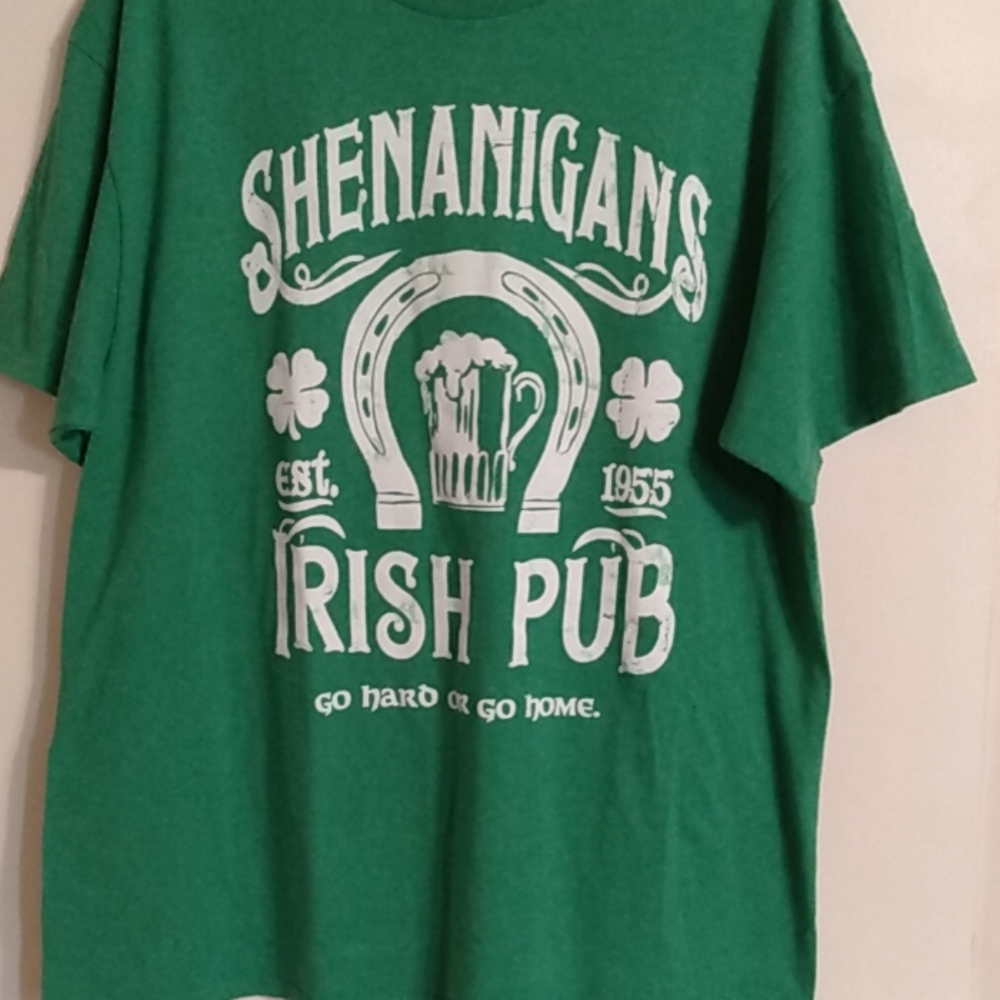 Shenanigans Irish Pub green t-shirt